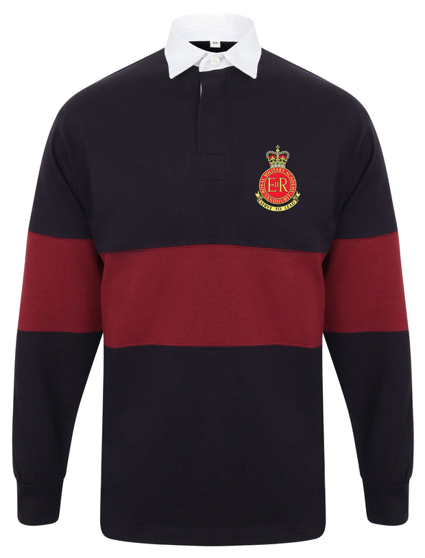 Sandhurst Panelled Rugby Shirt Clothing - Rugby Shirt - Panelled The Regimental Shop 36/38" (S) Navy/Burgundy 