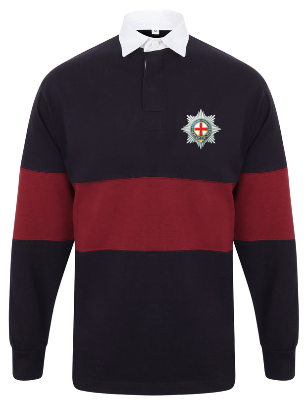 Coldstream Guards Panelled Rugby Shirt Clothing - Rugby Shirt - Panelled The Regimental Shop 36/38" (S) Navy/Burgundy 