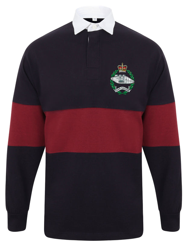 Royal Tank Regiment Panelled Rugby Shirt Clothing - Rugby Shirt - Panelled The Regimental Shop 36/38" (S) Navy/Burgundy 