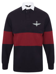 Parachute Regiment - Paras - Panelled Rugby Shirt Clothing - Rugby Shirt - Panelled The Regimental Shop 36/38" (S) Navy/Burgundy 