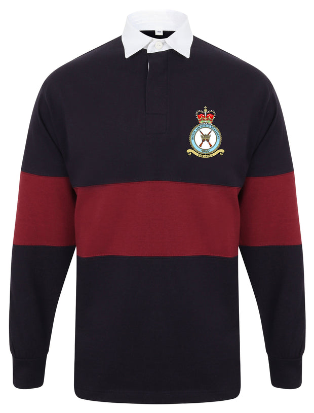 RAF Regiment Rugby Shirt - Small - Navy Blue/Maroon Panelled Stock Clearance The Regimental Shop   