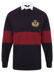 Royal Navy Panelled Rugby Shirt (Cap Badge) Clothing - Rugby Shirt - Panelled The Regimental Shop 36/38" (S) Navy/Burgundy 