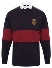 Queen's Regiment Panelled Rugby Shirt Clothing - Rugby Shirt - Panelled The Regimental Shop 36/38" (S) Navy/Burgundy 