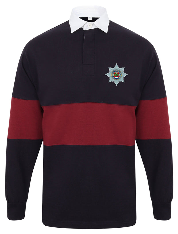Irish Guards Panelled Rugby Shirt Clothing - Rugby Shirt - Panelled The Regimental Shop 36/38" (S) Navy/Burgundy 