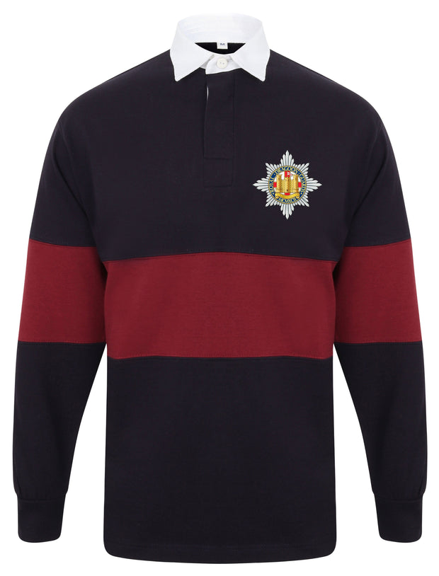 Royal Dragoon Guards Regiment Panelled Rugby Shirt Clothing - Rugby Shirt - Panelled The Regimental Shop 36/38" (S) Navy/Burgundy 
