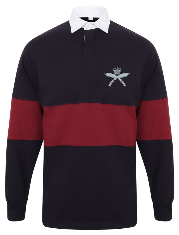 Royal Gurkha Rifles Panelled Rugby Shirt Clothing - Rugby Shirt - Panelled The Regimental Shop 36/38" (S) Navy/Burgundy 