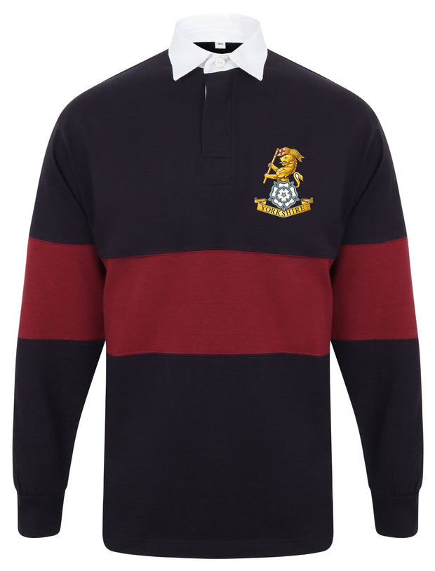 The Royal Yorkshire Regiment Panelled Rugby Shirt Clothing - Rugby Shirt - Panelled The Regimental Shop 36/38" (S) Navy/Burgundy 