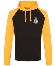 RAF Regiment Premium Baseball Hoodie Clothing - Hoodie The Regimental Shop S (36") Black/Gold 