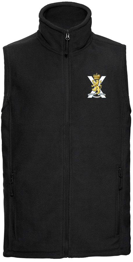 Royal Regiment of Scotland Premium Outdoor Sleeveless Fleece (Gilet) Clothing - Gilet The Regimental Shop 33/35" (XS) Black 