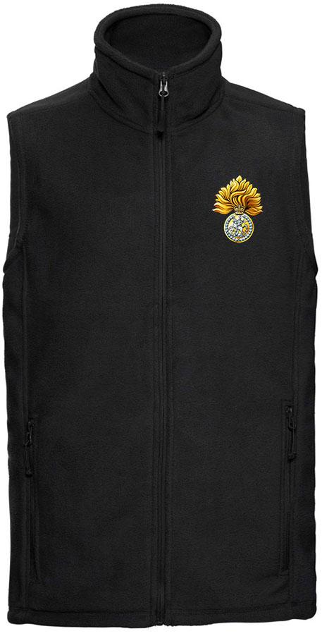 Royal Regiment of Fusiliers Premium Outdoor Sleeveless Fleece (Gilet) Clothing - Gilet The Regimental Shop 33/35" (XS) Black 