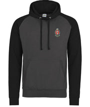 Princess of Wales's Royal Regiment Premium Baseball Hoodie Clothing - Hoodie The Regimental Shop S (36") Charcoal/Black 
