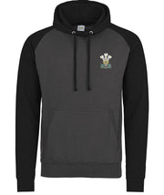 Royal Welsh Regiment Premium Baseball Hoodie Clothing - Hoodie The Regimental Shop S (36") Charcoal/Black 