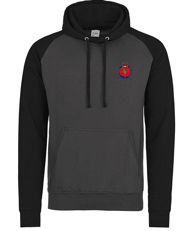 Welsh Guards Regiment Premium Baseball Hoodie Clothing - Hoodie The Regimental Shop S (36") Charcoal/Black 
