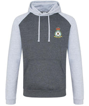 RAF Regiment Premium Baseball Hoodie Clothing - Hoodie The Regimental Shop S (36") Charcoal/Light Grey 