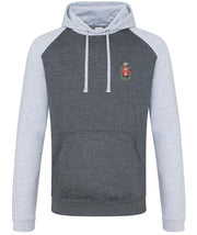 Princess of Wales's Royal Regiment Premium Baseball Hoodie Clothing - Hoodie The Regimental Shop S (36") Charcoal/Light Grey 