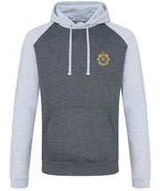 Royal Logistic Corps Premium Baseball Hoodie Clothing - Hoodie The Regimental Shop S (36") Charcoal/Light Grey 