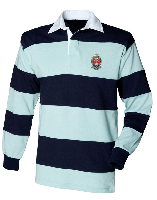 Princess of Wales's Royal Regiment Rugby Shirt Clothing - Rugby Shirt The Regimental Shop 36" (S) Pale Blue-Navy Stripes 