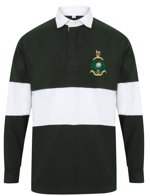 Royal Marines Panelled Rugby Shirt Clothing - Rugby Shirt - Panelled The Regimental Shop 36/38" (S) Bottle Green/White 