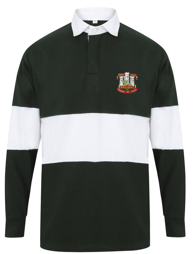 Devonshire and Dorset Regiment Panelled Rugby Shirt Clothing - Rugby Shirt - Panelled The Regimental Shop 36/38" (S) Bottle Green/White 