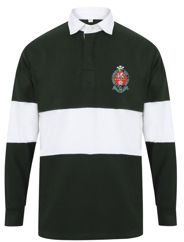 Princess of Wales's Royal Regiment Panelled Rugby Shirt Clothing - Rugby Shirt - Panelled The Regimental Shop 36/38" (S) Bottle Green/White 