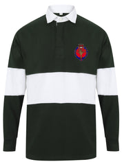 Welsh Guards Panelled Rugby Shirt Clothing - Rugby Shirt - Panelled The Regimental Shop 36/38" (S) Bottle Green/White 