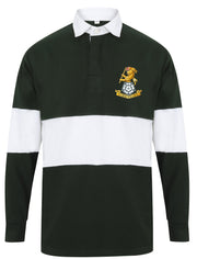 The Royal Yorkshire Regiment Panelled Rugby Shirt Clothing - Rugby Shirt - Panelled The Regimental Shop 36/38" (S) Bottle Green/White 