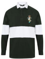 REME Panelled Rugby Shirt Clothing - Rugby Shirt - Panelled The Regimental Shop 36/38" (S) Bottle Green/White 