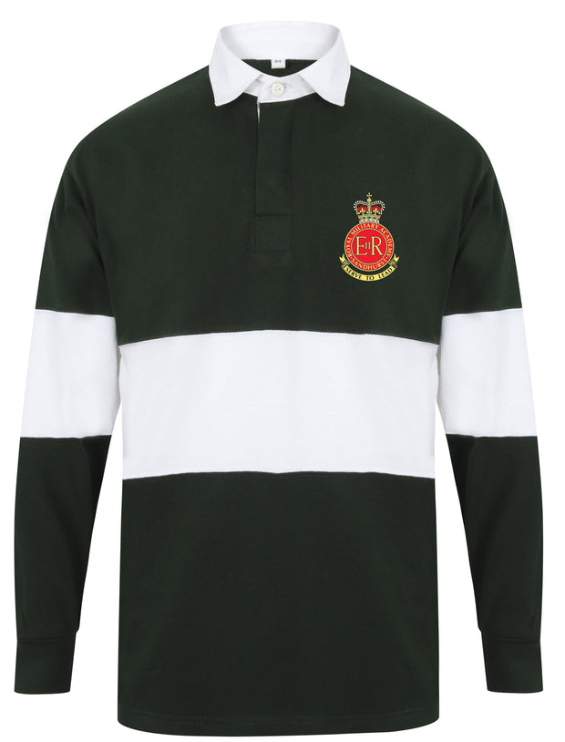 Sandhurst Panelled Rugby Shirt Clothing - Rugby Shirt - Panelled The Regimental Shop 36/38" (S) Bottle Green/White 