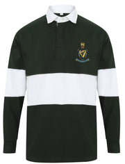 Queen's Royal Hussars Panelled Rugby Shirt Clothing - Rugby Shirt - Panelled The Regimental Shop 36/38" (S) Bottle Green/White 