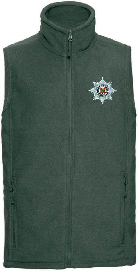 Irish Guards Premium Outdoor Sleeveless Fleece (Gilet) Clothing - Gilet The Regimental Shop 33/35" (XS) Bottle Green 