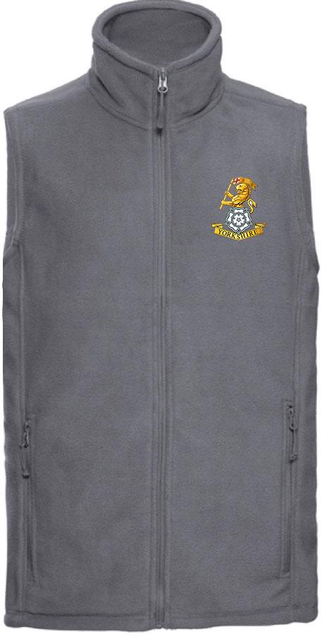 The Royal Yorkshire Regiment Premium Outdoor Sleeveless Fleece (Gilet) Clothing - Gilet The Regimental Shop 33/35" (XS) Convoy Grey 