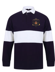 Queen's Dragoon Guards (QDG) Panelled Rugby Shirt Clothing - Rugby Shirt - Panelled The Regimental Shop 36/38" (S) Navy/White 