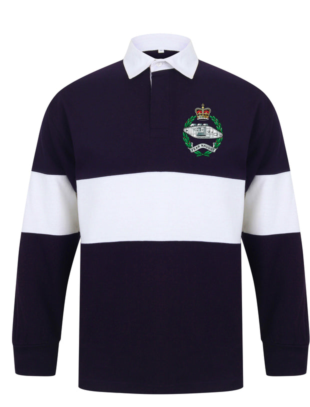 Royal Tank Regiment Panelled Rugby Shirt Clothing - Rugby Shirt - Panelled The Regimental Shop 36/38" (S) Navy/White 