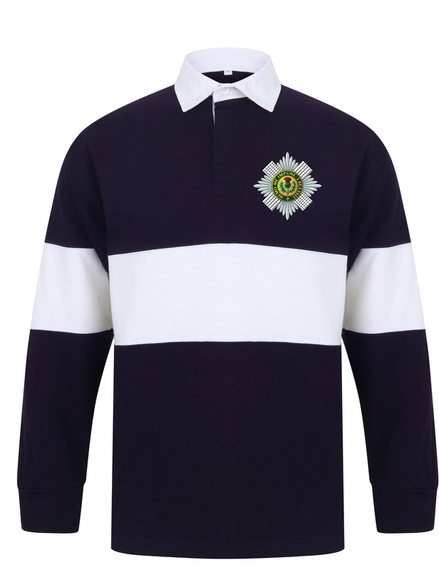 Scots Guards Panelled Rugby Shirt Clothing - Rugby Shirt - Panelled The Regimental Shop 36/38" (S) Navy/White 