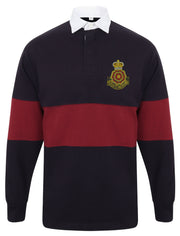 Queen's Lancashire Regiment Panelled Rugby Shirt Clothing - Rugby Shirt - Panelled The Regimental Shop 36/38" (S) Navy/Burgundy 