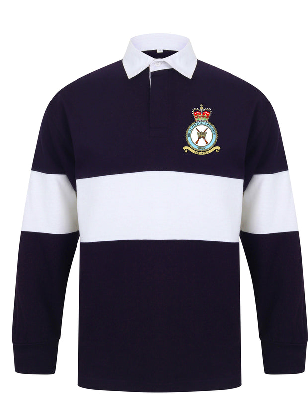 RAF Regiment Panelled Rugby Shirt Clothing - Rugby Shirt - Panelled The Regimental Shop 36/38" (S) Navy/White 