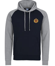 Duke of Lancaster's Regiment Premium Baseball Hoodie Clothing - Hoodie The Regimental Shop S (36") Navy/Light Grey 