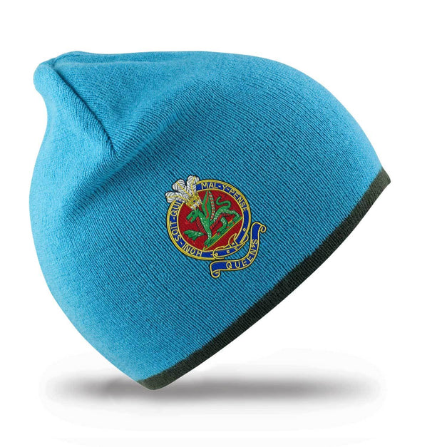 Queen's Regiment Beanie Hat Clothing - Beanie The Regimental Shop Aqua/Grey one size fits all 