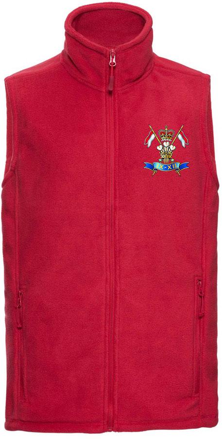 9th/12th Royal Lancers Premium Outdoor Sleeveless Regimental Fleece (Gilet) Clothing - Gilet The Regimental Shop 33/35" (XS) Red 