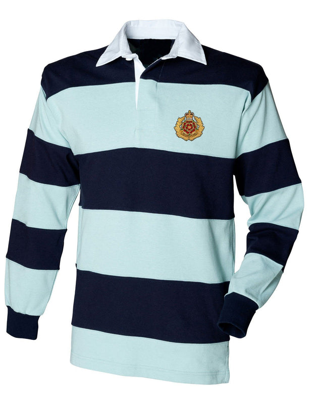 Duke of Lancaster's Regimental Rugby Shirt Clothing - Rugby Shirt The Regimental Shop 36" (S) Pale Blue-Navy Stripes 