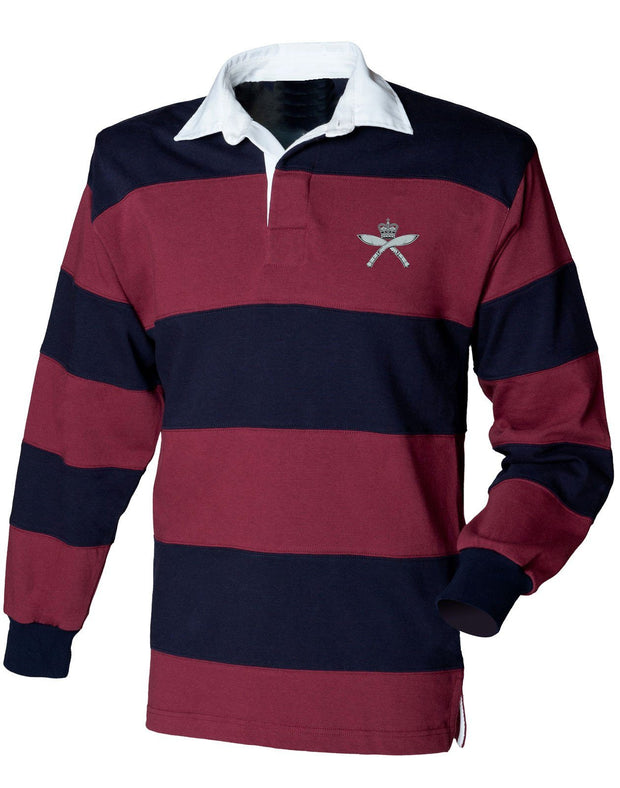 Royal Gurkha Rifles Rugby Shirt Clothing - Rugby Shirt The Regimental Shop 36" (S) Maroon-Navy Stripes 