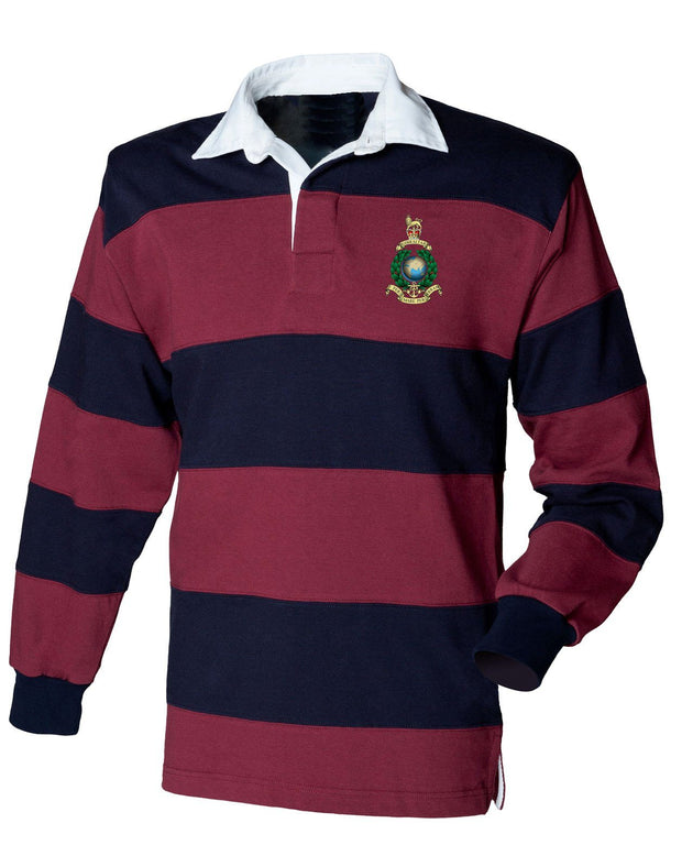 Royal Marines Rugby Shirt Clothing - Rugby Shirt The Regimental Shop 36" (S) Maroon-Navy Stripes 