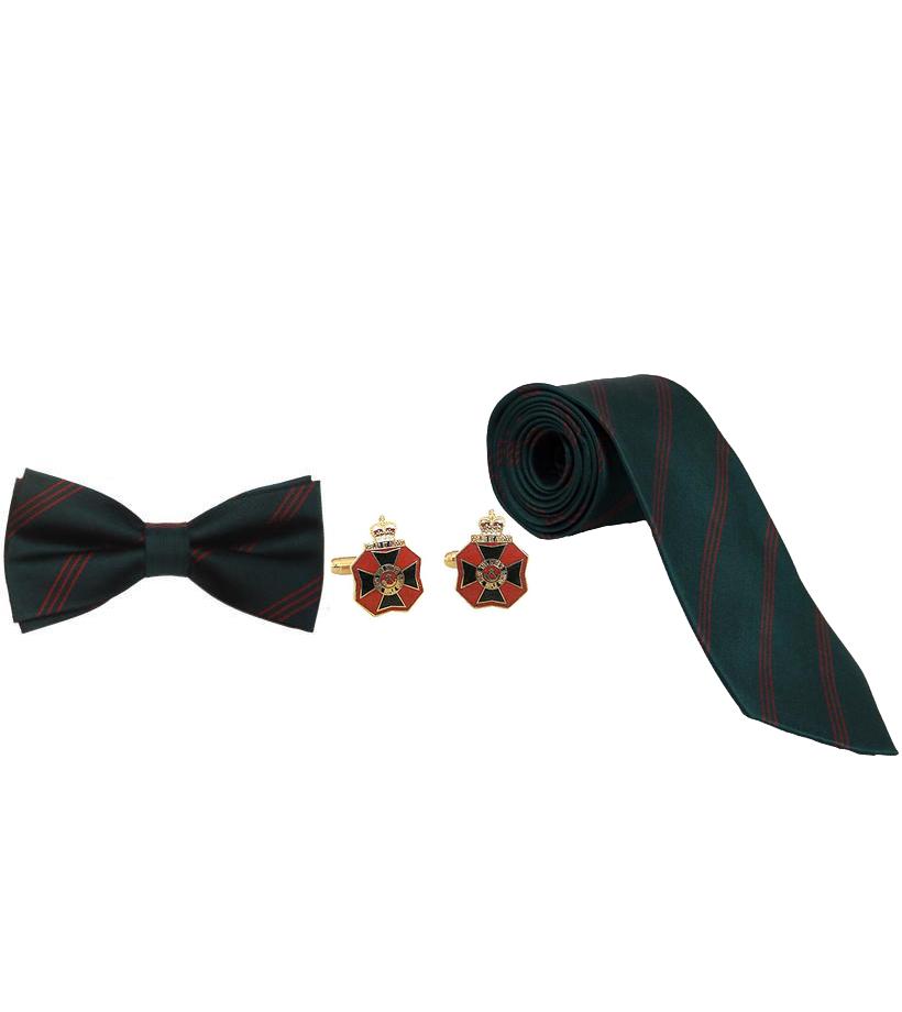 King's Royal Rifle Corps Tie, King's Royal Rifle Corps Cufflinks, King's Royal Rifle Corps Bow Tie, KRRC Tie, KRRC Cufflinks, KRRC Bow Tie, Official King's Royal Rifle Corps Merchandise, King's Royal Rifle Corps Shop, KRRC Shop