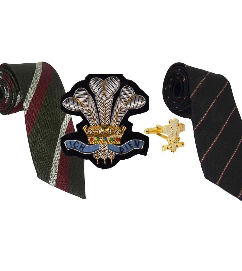 Official Royal Regiment of Wales Merchandise, Royal Regiment of Wales Shop, Royal Regiment of Wales Tie, Royal Regiment of Wales Cufflinks, Royal Regiment of Wales Pocket Hankie, Royal Regiment of Wales Blazer Badge