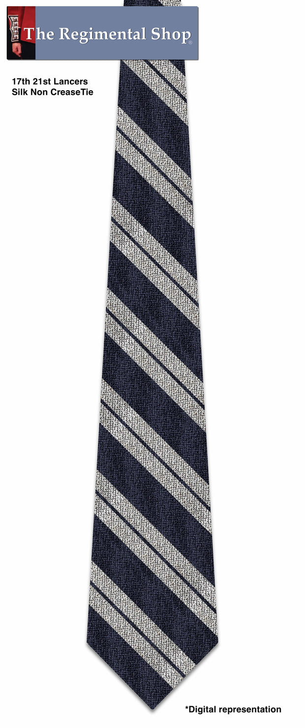 17th 21st Lancers Silk Non Crease Tie Tie, Silk, Woven The Regimental Shop