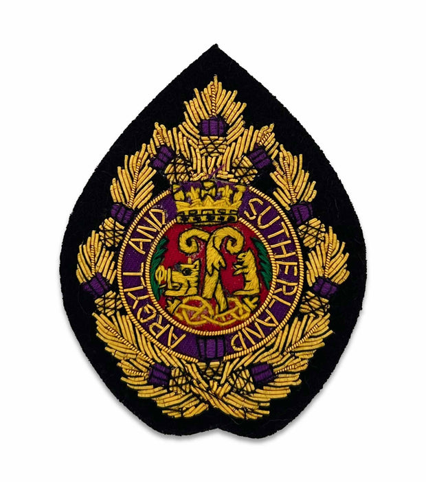 Argyll & Sutherland Highlanders Blazer Badge (Sculpted Bullion Wire) Blazer badge The Regimental Shop Black/Gold One size fits all