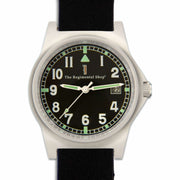 G10 Military Watch with Black Leather Watch Strap G10 Watch The Regimental Shop Black/Silver one size fits all