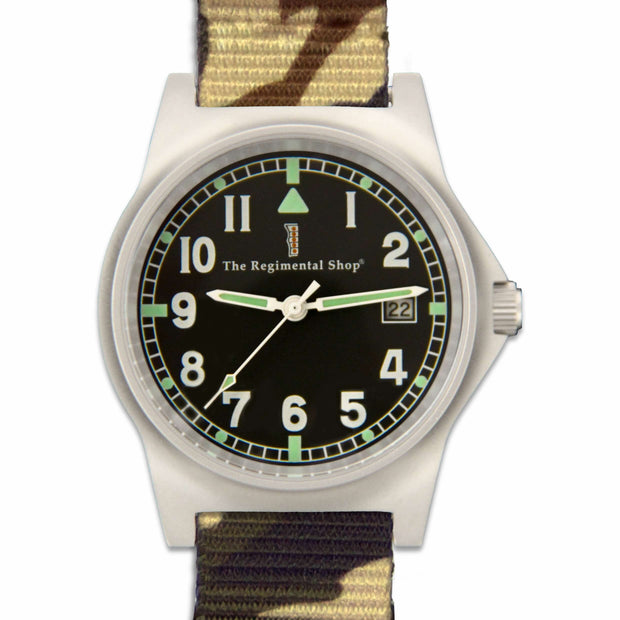 G10 Military Watch with Combat Camouflage Watch Strap G10 Watch The Regimental Shop Black/Silver/Camo one size fits all