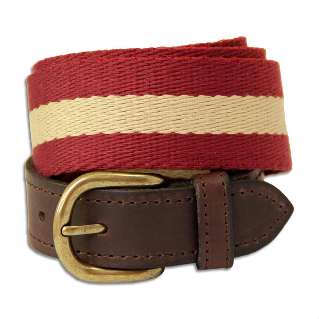 Cheshire Regiment Webbing Belt Webbing Belt The Regimental Shop M (33-35") Maroon/Buff 