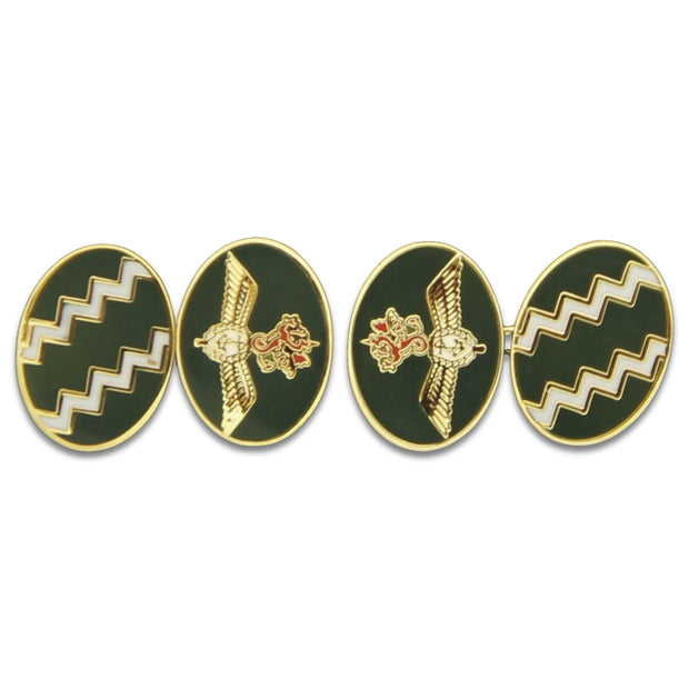 Commando Helicopter Force (CHF) 'Junglies' Gilt Enamel Cufflinks Cufflinks, Gilt Enamel The Regimental Shop Green/Silver/Gold one size fits all 